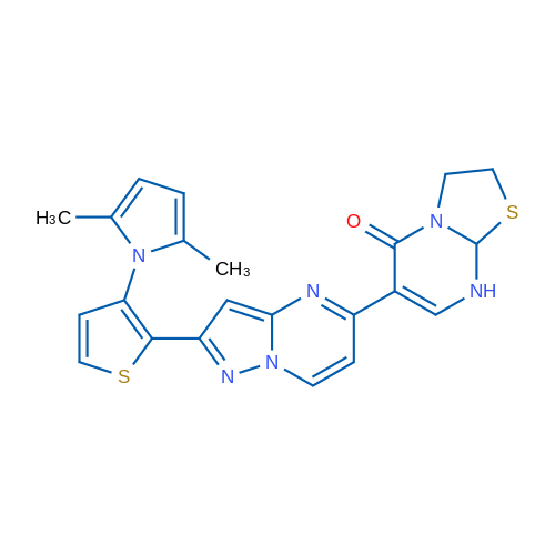 6-{2-[3-(2,5-dimethyl-1H-pyrrol-1-yl)thiophen-2-yl]pyrazolo[1,5-a]pyrimidin-5-yl}-2H,3H,5H,8H,8aH-[1,3]thiazolo[3,2-a]pyrimidin-5-one 1g
