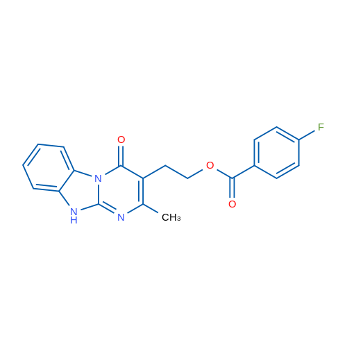 2-{11-methyl-13-oxo-1,8,10-triazatricyclo[7.4.0.0^{2,7}]trideca-2(7),3,5,8,11-pentaen-12-yl}ethyl 4-fluorobenzoate 1g