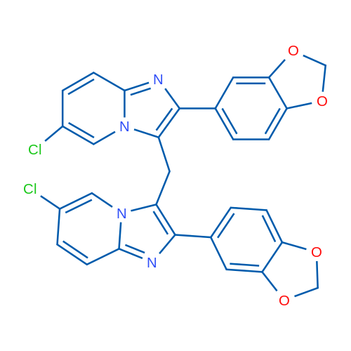 2-(2H-1,3-Benzodioxol-5-yl)-3-{[2-(2H-1,3-benzodioxol-5-yl)-6-chloroimidazo[1,2-a]pyridin-3-yl]methyl}-6-chloroimidazo[1,2-a]pyridine 1g