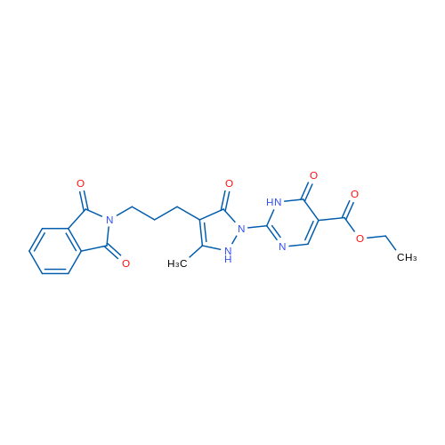 Ethyl 2-{4-[3-(1,3-dioxo-2,3-dihydro-1H-isoindol-2-yl)propyl]-3-methyl-5-oxo-2,5-dihydro-1H-pyrazol-1-yl}-6-oxo-1,6-dihydropyrimidine-5-carboxylate 10mg