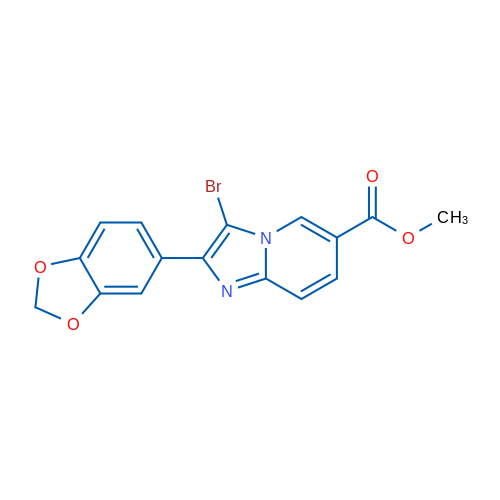Methyl 2-(2H-1,3-benzodioxol-5-yl)-3-bromoimidazo[1,2-a]pyridine-6-carboxylate 1g
