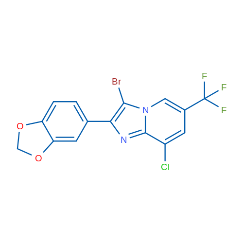 2-(2H-1,3-Benzodioxol-5-yl)-3-bromo-8-chloro-6-(trifluoromethyl)imidazo[1,2-a]pyridine 1g