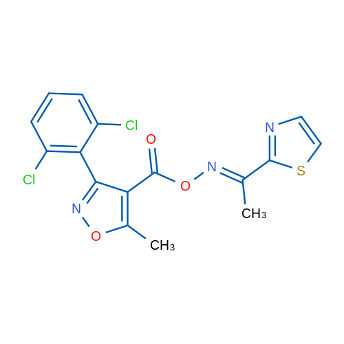 (E)-[1-(1,3-Thiazol-2-yl)ethylidene]amino 3-(2,6-dichlorophenyl)-5-methyl-1,2-oxazole-4-carboxylate 1g