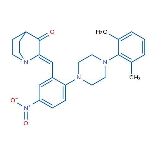 (2Z)-2-({2-[4-(2,6-dimethylphenyl)piperazin-1-yl]-5-nitrophenyl}methylidene)-1-azabicyclo[2.2.2]octan-3-one 1g