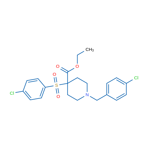 Ethyl 4-(4-chlorobenzenesulfonyl)-1-[(4-chlorophenyl)methyl]piperidine-4-carboxylate 1g