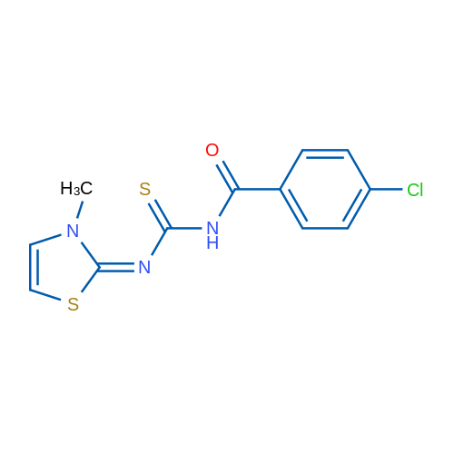 1-(4-Chlorobenzoyl)-3-[(2E)-3-methyl-2,3-dihydro-1,3-thiazol-2-ylidene]thiourea 1g