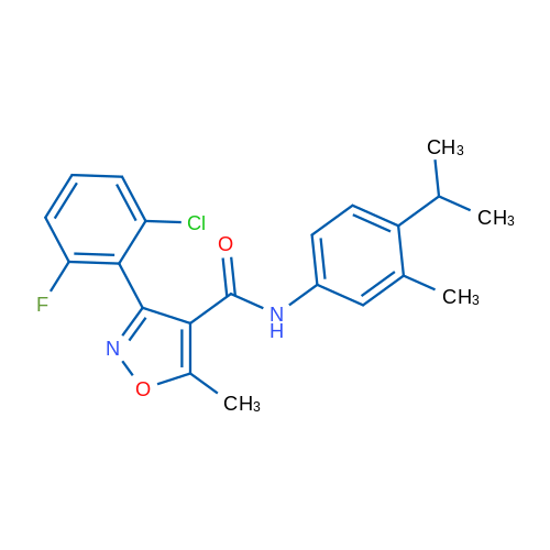 3-(2-Chloro-6-fluorophenyl)-5-methyl-N-[3-methyl-4-(propan-2-yl)phenyl]-1,2-oxazole-4-carboxamide 1g