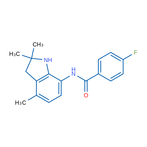 4-Fluoro-N-(2,2,4-trimethyl-2,3-dihydro-1H-indol-7-yl)benzamide 1g