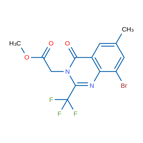 Methyl 2-[8-bromo-6-methyl-4-oxo-2-(trifluoromethyl)-3,4-dihydroquinazolin-3-yl]acetate 1g