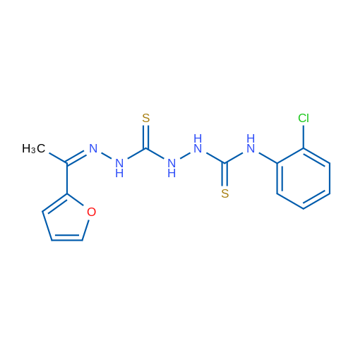 1-(2-Chlorophenyl)-3-({[(Z)-[1-(furan-2-yl)ethylidene]amino]carbamothioyl}amino)thiourea 1g
