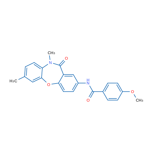 N-{5,9-dimethyl-10-oxo-2-oxa-9-azatricyclo[9.4.0.0^{3,8}]pentadeca-1(11),3(8),4,6,12,14-hexaen-13-yl}-4-methoxybenzamide 1g