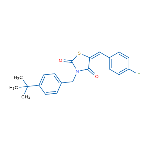 (5E)-3-[(4-tert-Butylphenyl)methyl]-5-[(4-fluorophenyl)methylidene]-1,3-thiazolidine-2,4-dione 1g