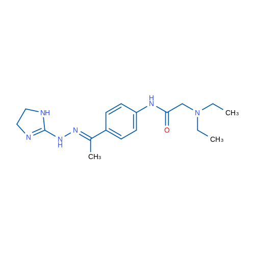 2-(Diethylamino)-N-{4-[(1E)-1-[2-(4,5-dihydro-1H-imidazol-2-yl)hydrazin-1-ylidene]ethyl]phenyl}acetamide 1g