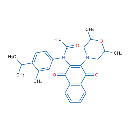 N-[3-(2,6-Dimethylmorpholin-4-yl)-1,4-dioxo-1,4-dihydronaphthalen-2-yl]-N-[3-methyl-4-(propan-2-yl)phenyl]acetamide 1g