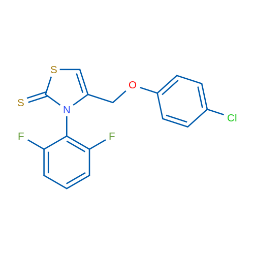 4-[(4-Chlorophenoxy)methyl]-3-(2,6-difluorophenyl)-2,3-dihydro-1,3-thiazole-2-thione 1g