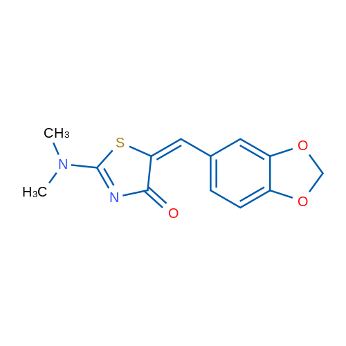 (5E)-5-[(2H-1,3-Benzodioxol-5-yl)methylidene]-2-(dimethylamino)-4,5-dihydro-1,3-thiazol-4-one 1g
