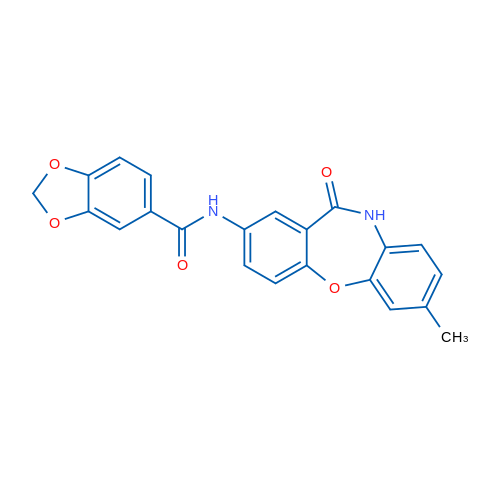 N-{5-methyl-10-oxo-2-oxa-9-azatricyclo[9.4.0.0^{3,8}]pentadeca-1(11),3(8),4,6,12,14-hexaen-13-yl}-2H-1,3-benzodioxole-5-carboxamide 1g