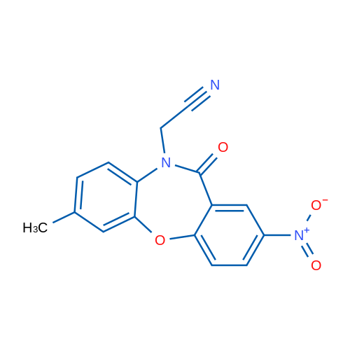 2-{5-methyl-13-nitro-10-oxo-2-oxa-9-azatricyclo[9.4.0.0^{3,8}]pentadeca-1(11),3(8),4,6,12,14-hexaen-9-yl}acetonitrile 1g