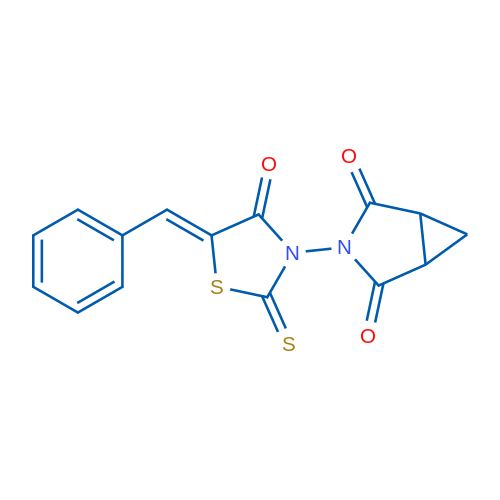3-[(5Z)-4-Oxo-5-(phenylmethylidene)-2-sulfanylidene-1,3-thiazolidin-3-yl]-3-azabicyclo[3.1.0]hexane-2,4-dione 1g