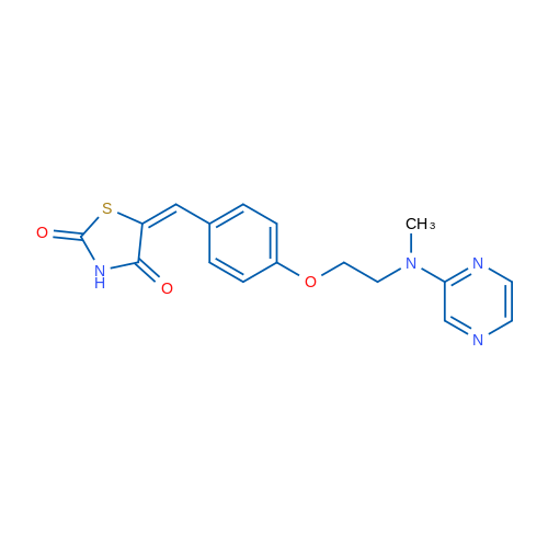 (5E)-5-[(4-{2-[methyl(pyrazin-2-yl)amino]ethoxy}phenyl)methylidene]-1,3-thiazolidine-2,4-dione 1g