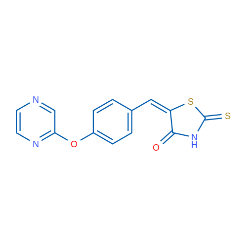 (5E)-5-{[4-(pyrazin-2-yloxy)phenyl]methylidene}-2-sulfanylidene-1,3-thiazolidin-4-one 1g
