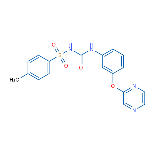 3-(4-Methylbenzenesulfonyl)-1-[3-(pyrazin-2-yloxy)phenyl]urea 1g