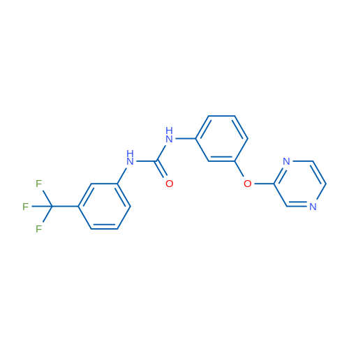 1-[3-(Pyrazin-2-yloxy)phenyl]-3-[3-(trifluoromethyl)phenyl]urea 1g