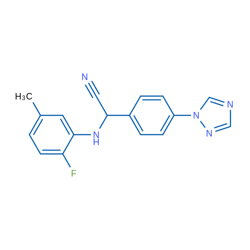 2-[(2-Fluoro-5-methylphenyl)amino]-2-[4-(1H-1,2,4-triazol-1-yl)phenyl]acetonitrile 1g