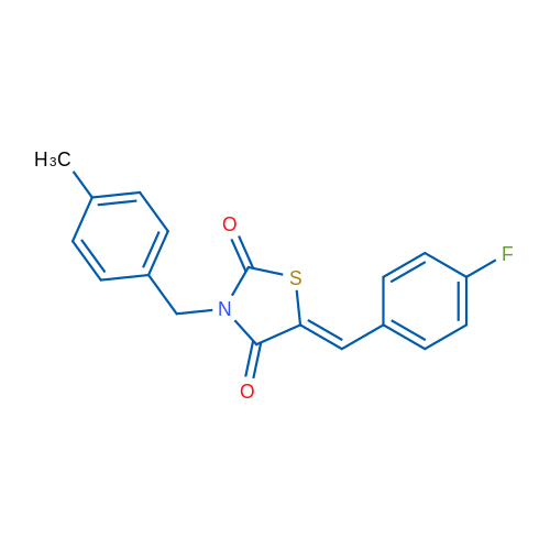 (5Z)-5-[(4-Fluorophenyl)methylidene]-3-[(4-methylphenyl)methyl]-1,3-thiazolidine-2,4-dione 1g