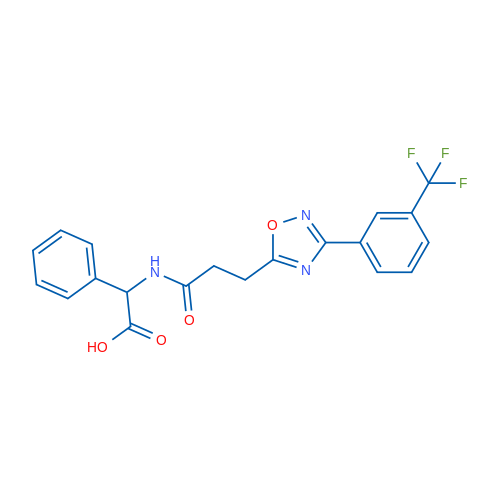 2-Phenyl-2-(3-{3-[3-(trifluoromethyl)phenyl]-1,2,4-oxadiazol-5-yl}propanamido)acetic acid 1g