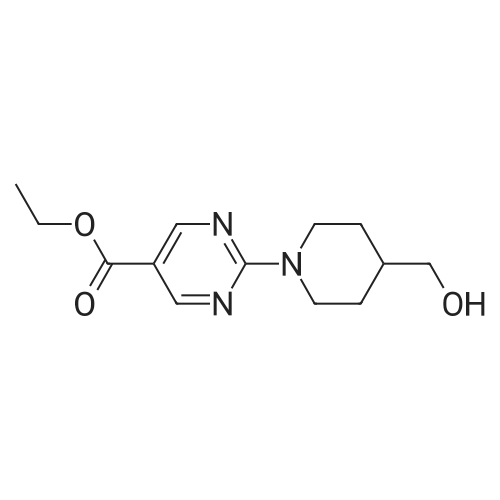 Ethyl 2-(4-(hydroxymethyl)piperidin-1-yl)pyrimidine-5-carboxylate 250mg