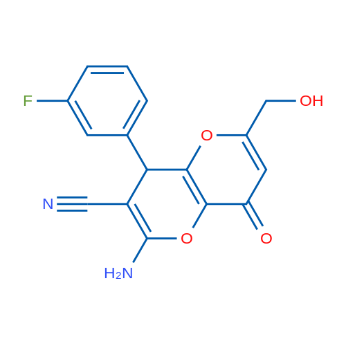 2-Amino-4-(3-fluorophenyl)-6-(hydroxymethyl)-8-oxo-4H,8H-pyrano[3,2-b]pyran-3-carbonitrile 1g