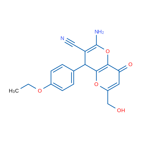 2-Amino-4-(4-ethoxyphenyl)-6-(hydroxymethyl)-8-oxo-4H,8H-pyrano[3,2-b]pyran-3-carbonitrile 1g
