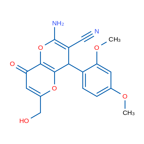 2-Amino-4-(2,4-dimethoxyphenyl)-6-(hydroxymethyl)-8-oxo-4H,8H-pyrano[3,2-b]pyran-3-carbonitrile 1g