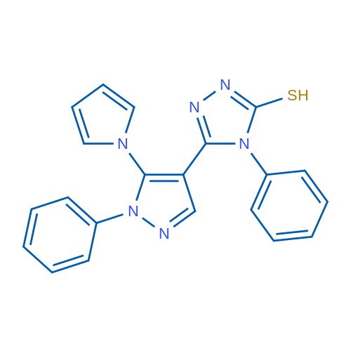 4-Phenyl-5-[1-phenyl-5-(1H-pyrrol-1-yl)-1H-pyrazol-4-yl]-4H-1,2,4-triazole-3-thiol 1g