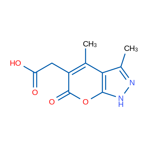 2-(3,4-Dimethyl-6-oxo-1,6-dihydropyrano[2,3-c]pyrazol-5-yl)acetic acid 1g
