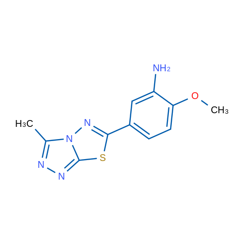 2-Methoxy-5-(3-methyl-[1,2,4]triazolo[3,4-b][1,3,4]thiadiazol-6-yl)aniline 1g
