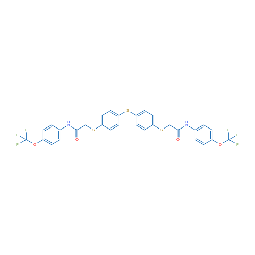 N-[4-(Trifluoromethoxy)phenyl]-2-{[4-({4-[({[4-(trifluoromethoxy)phenyl]carbamoyl}methyl)sulfanyl]phenyl}sulfanyl)phenyl]sulfanyl}acetamide 1g