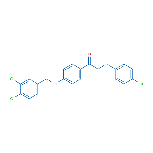 2-[(4-Chlorophenyl)sulfanyl]-1-{4-[(3,4-dichlorophenyl)methoxy]phenyl}ethan-1-one 1g