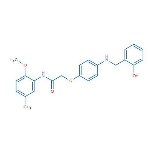 2-[(4-{[(2-hydroxyphenyl)methyl]amino}phenyl)sulfanyl]-N-(2-methoxy-5-methylphenyl)acetamide 1g
