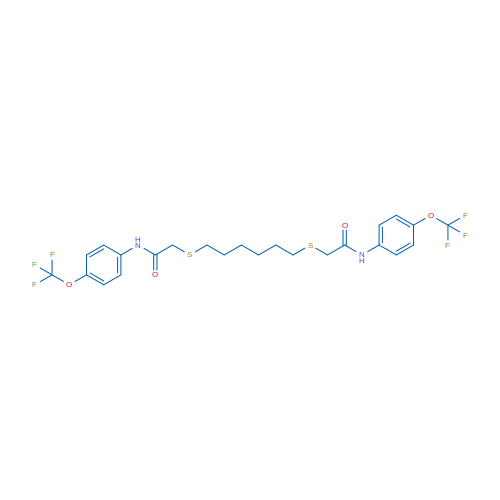 N-[4-(Trifluoromethoxy)phenyl]-2-({6-[({[4-(trifluoromethoxy)phenyl]carbamoyl}methyl)sulfanyl]hexyl}sulfanyl)acetamide 1g
