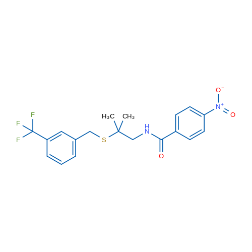 N-[2-Methyl-2-({[3-(trifluoromethyl)phenyl]methyl}sulfanyl)propyl]-4-nitrobenzamide 1g