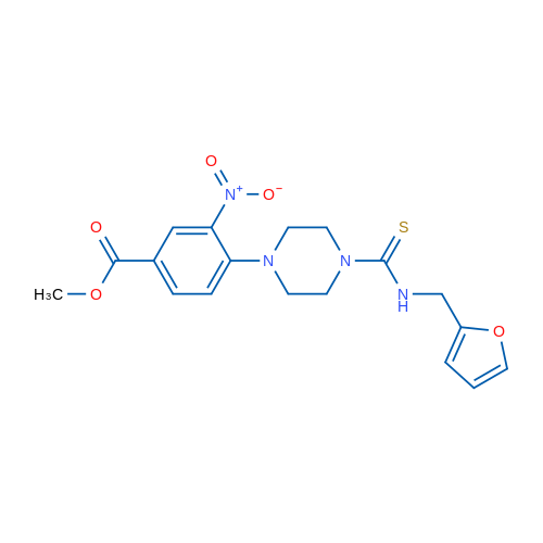 Methyl 4-(4-{[(furan-2-yl)methyl]carbamothioyl}piperazin-1-yl)-3-nitrobenzoate 1g