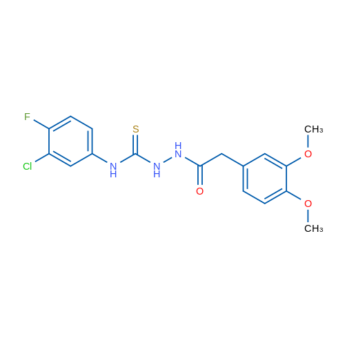 N-{[(3-chloro-4-fluorophenyl)carbamothioyl]amino}-2-(3,4-dimethoxyphenyl)acetamide 1g