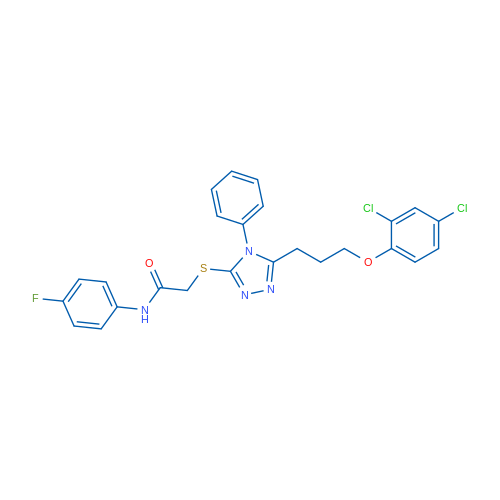 2-({5-[3-(2,4-dichlorophenoxy)propyl]-4-phenyl-4H-1,2,4-triazol-3-yl}sulfanyl)-N-(4-fluorophenyl)acetamide 1g