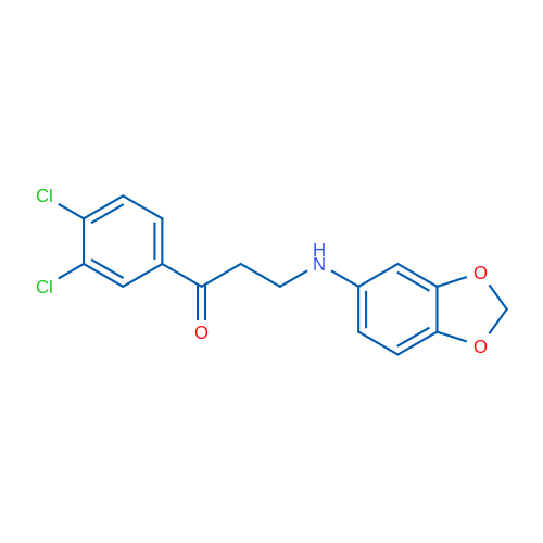 3-[(2H-1,3-Benzodioxol-5-yl)amino]-1-(3,4-dichlorophenyl)propan-1-one 1g