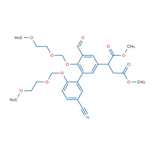 Dimethyl 2-(5'-cyano-5-formyl-2',6-bis((2-methoxyethoxy)methoxy)-[1,1'-biphenyl]-3-yl)succinate 1g