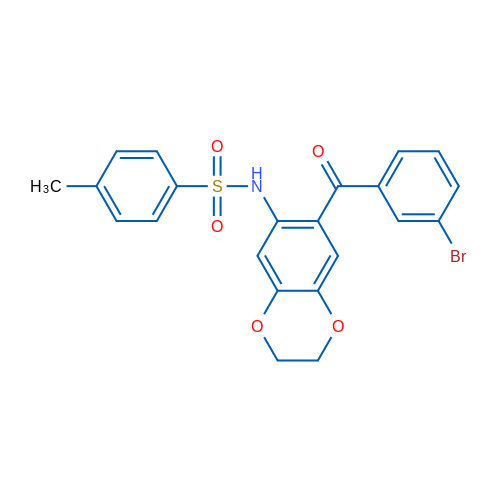 N-(7-(3-Bromobenzoyl)-2,3-dihydrobenzo[b][1,4]dioxin-6-yl)-4-methylbenzenesulfonamide 1g