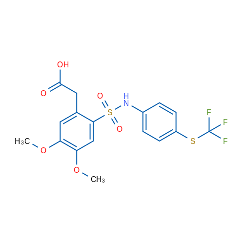 2-(4,5-Dimethoxy-2-(N-(4-((trifluoromethyl)thio)phenyl)sulfamoyl)phenyl)acetic acid 5g