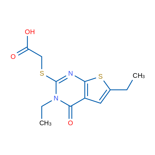 2-((3,6-Diethyl-4-oxo-3,4-dihydrothieno[2,3-d]pyrimidin-2-yl)thio)acetic acid 1g